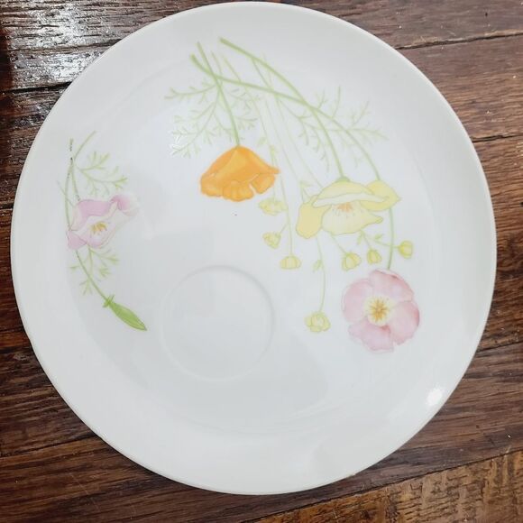 Vintage MCM Mid Century Modern Japan Pastel Flower Plate Set of 8 - Picture 14 of 14